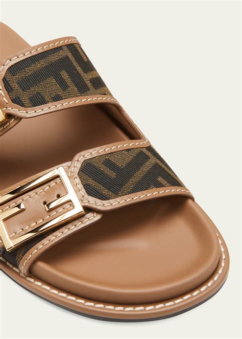 fendi ff jacquard sandals|Fendi ff jacquard slide sandals.